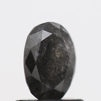 0.57 Carat Fancy Gray Oval Salt Pepper Diamond 6.48 MM