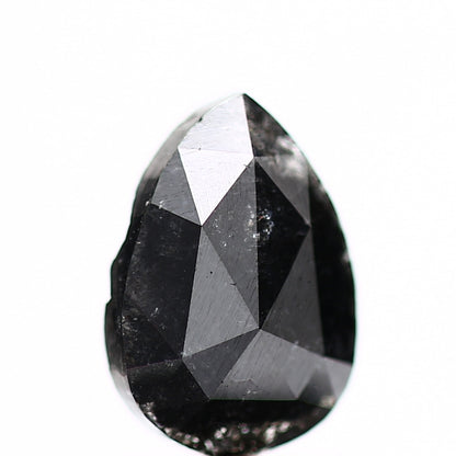 1.25 Carat Natural Pear Rose Cut Black Salt and Pepper Diamond SDM186