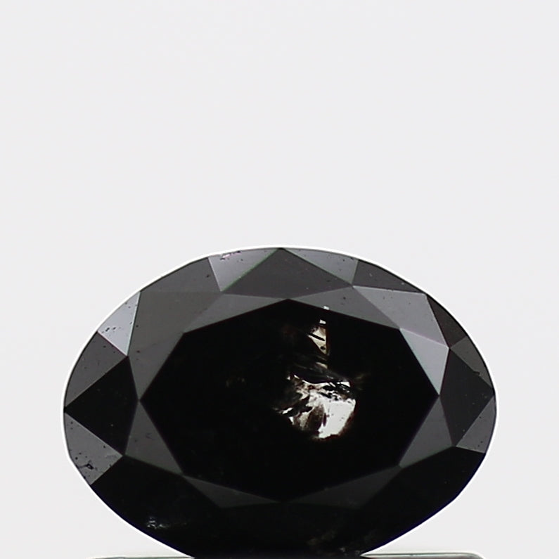 0.51 Carat Black Oval Cut Natural Diamond 5.9 MM