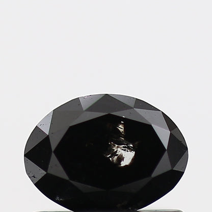 0.51 Carat Black Oval Cut Natural Diamond 5.9 MM