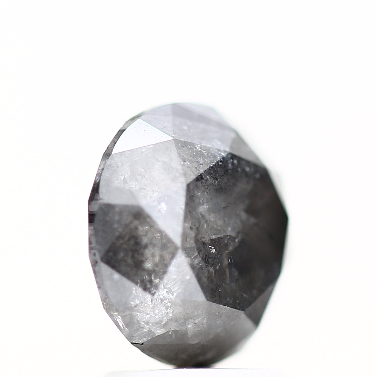 3 Carat Natural Fancy Gray Round Loose Salt and Pepper Diamond 8.3 MM - Blackdiamond