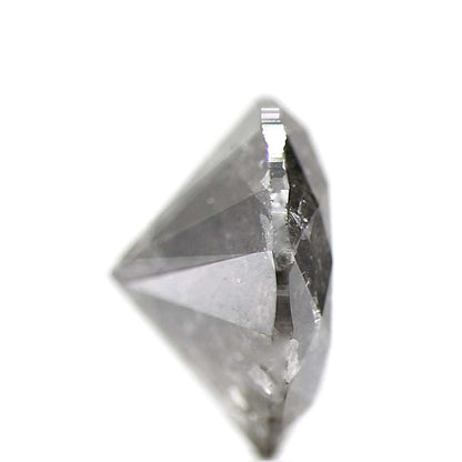 1.87 Carat Natural Cloudy Gray Round Salt and Pepper Diamond 7.8 MM - Blackdiamond