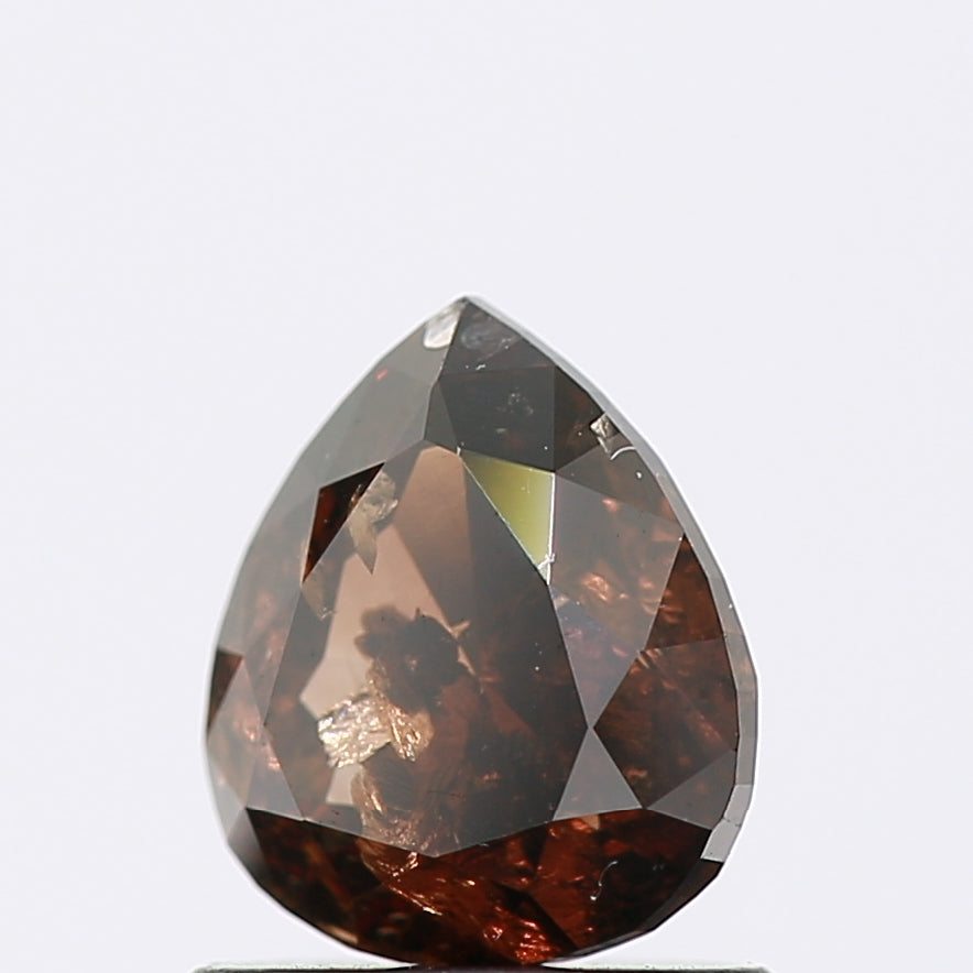 0.95 Carat Pear Shape Fancy Cognac Rose Cut Natural Diamond SDM1190