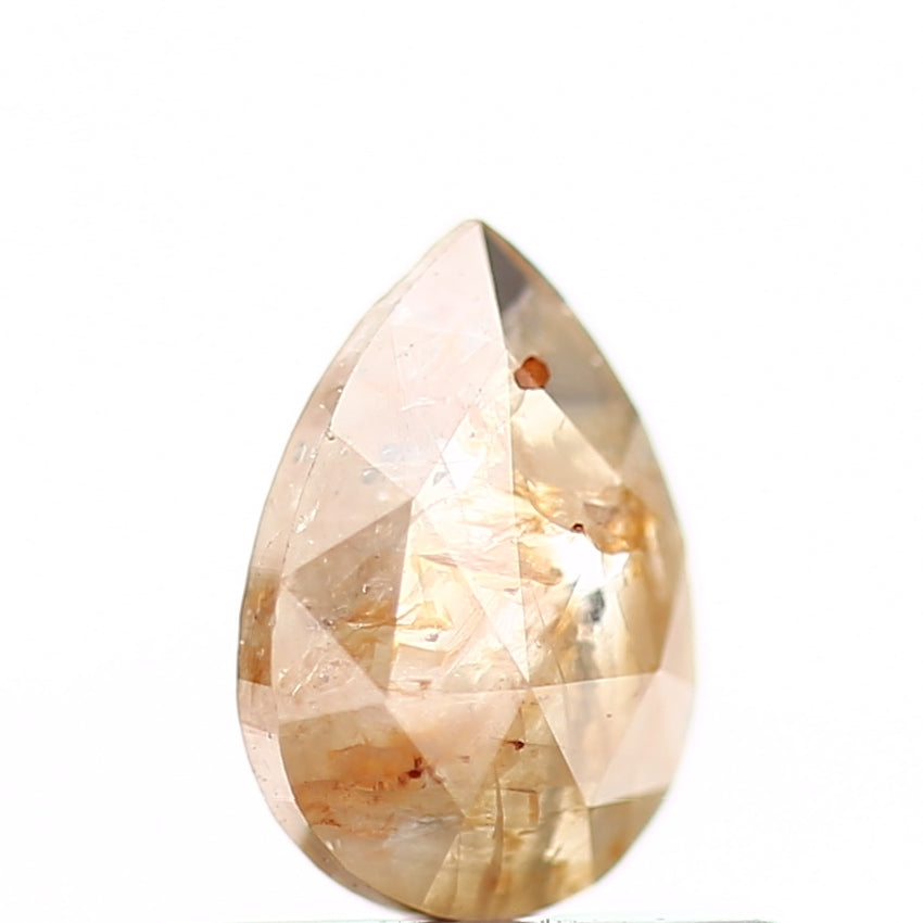 0.38 Carat Natural Pear Rose Cut Rustic Orange Diamond SDM460