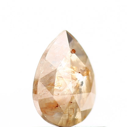 0.38 Carat Natural Pear Rose Cut Rustic Orange Diamond SDM460