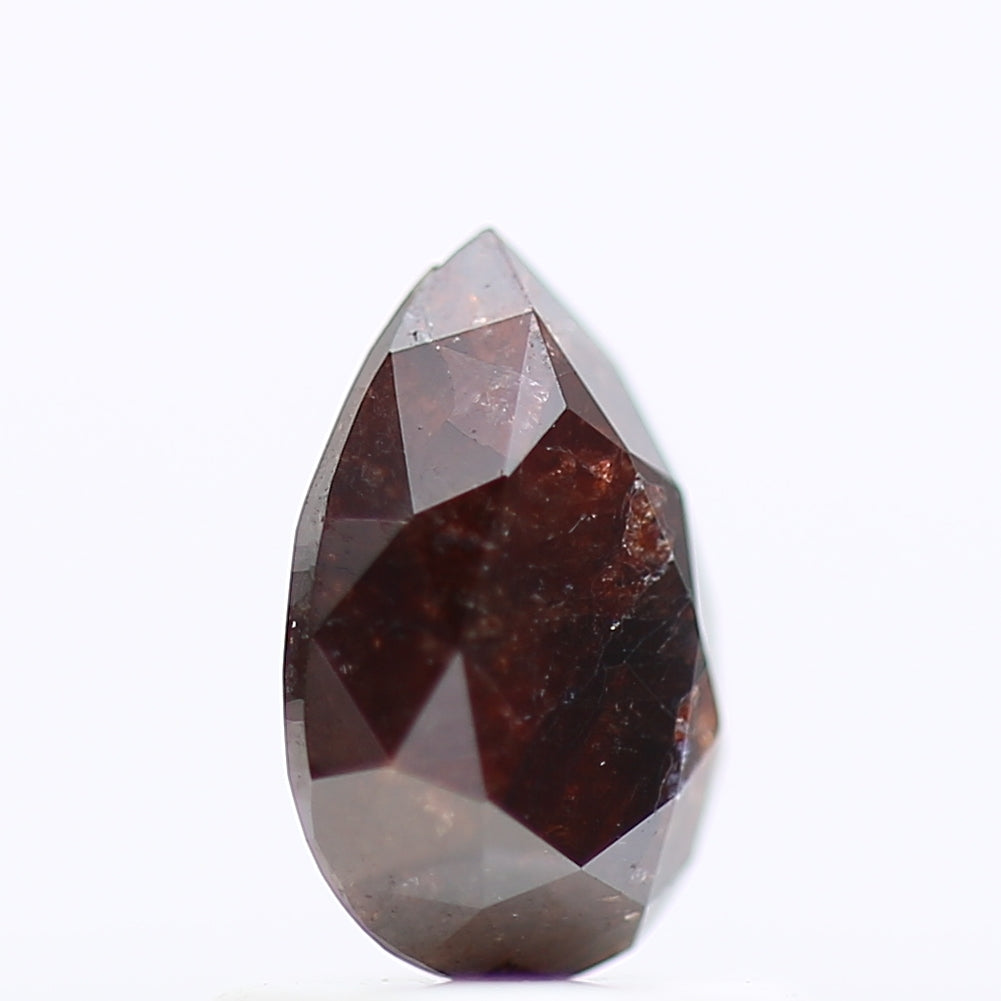 0.79 Carat Salt And Pepper Natural Fancy Red Diamond Pear 7.25 MM