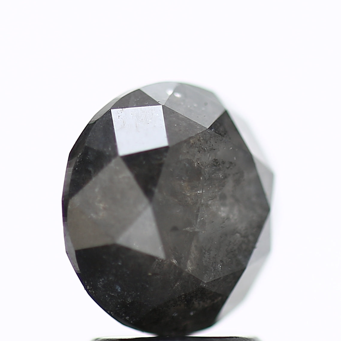 3 Carat Natural Fancy Gray Round Loose Salt and Pepper Diamond 8.3 MM