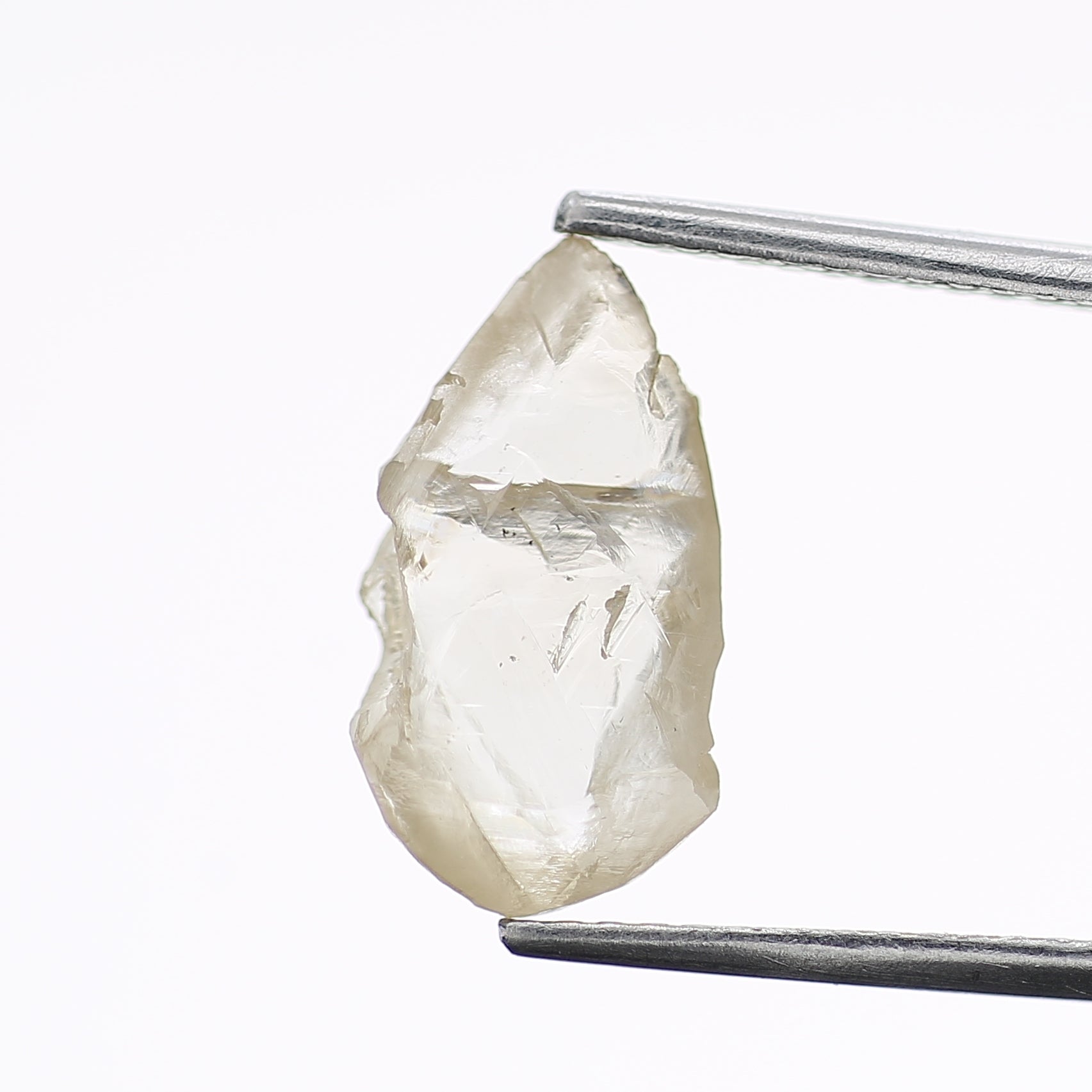 2 Carat Natural Clear Light Brown Rough Diamond 12.9 MM
