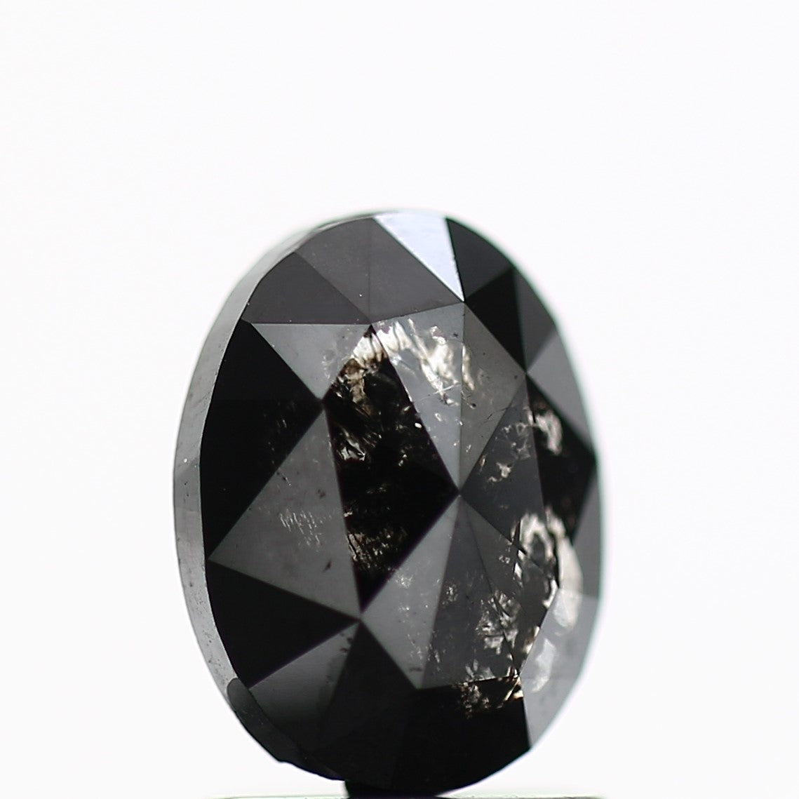 1.18 Carat Oval Cut Black Natural Diamond 8 MM