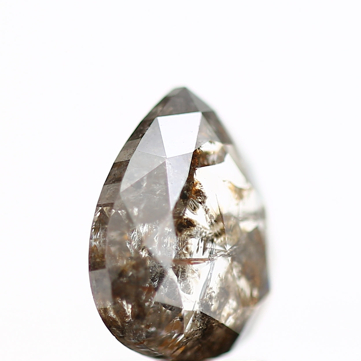 1.54 Carat Fancy Red Brown Pear Salt and Pepper Diamond