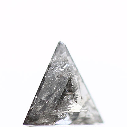 0.39 Carat 5.75 MM Natural Fancy Gray Triangle Salt and Pepper Diamond - Blackdiamond