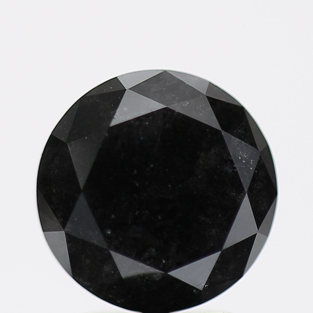 3.29 Carat Fancy Black Round Brilliant Diamond GIA