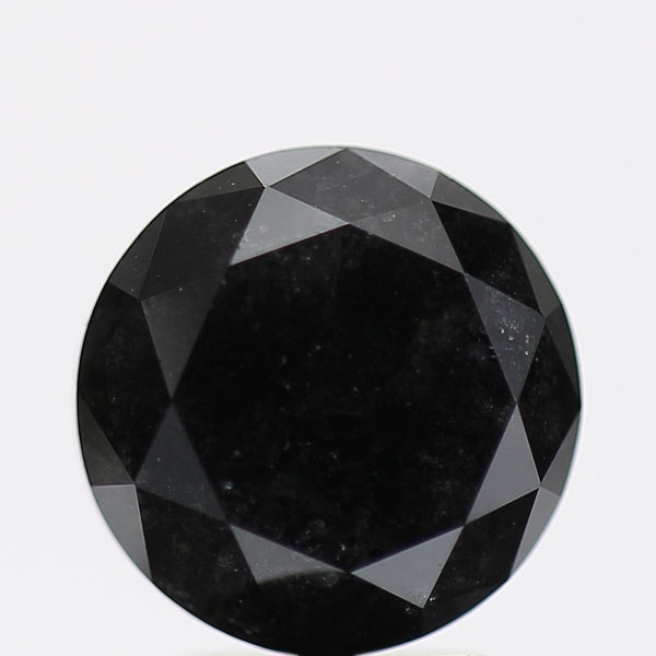 3.29 Carat Fancy Black Round Brilliant Diamond GIA