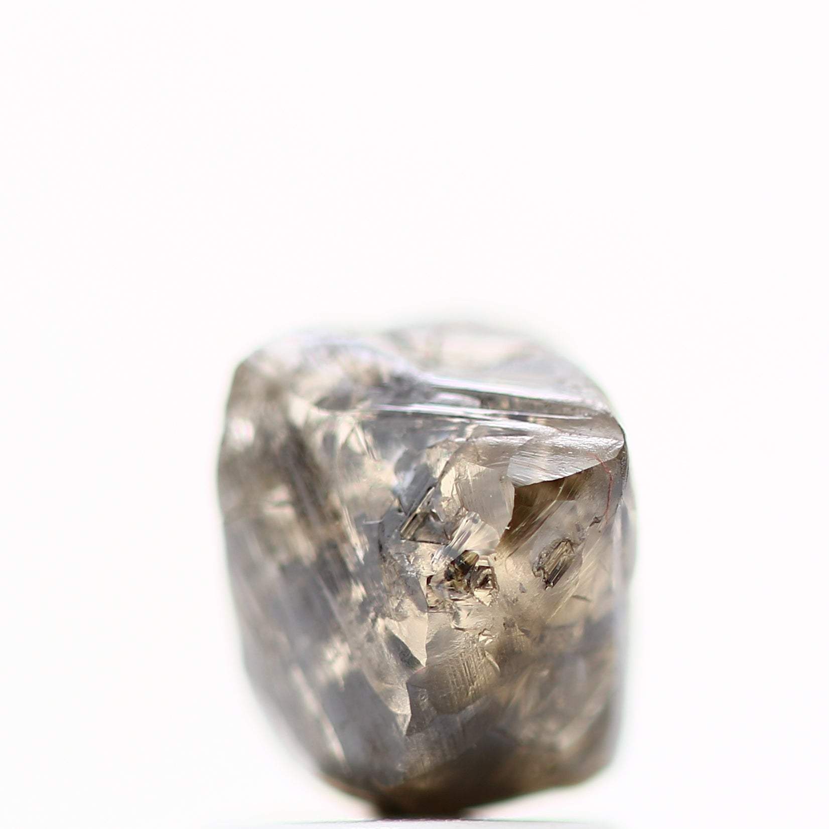 1.86 Carat Raw Uncut Diamond Champagne Brown Rough Diamond 7.40 MM - Blackdiamond