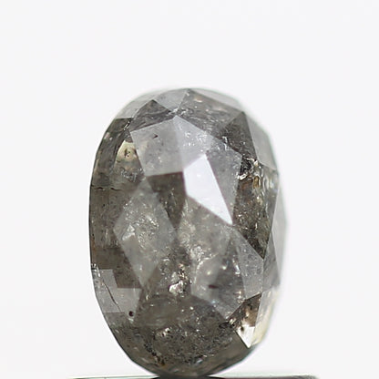 0.89 Carat Fancy Gray Oval Shape Salt and Pepper Diamond 6.33 MM