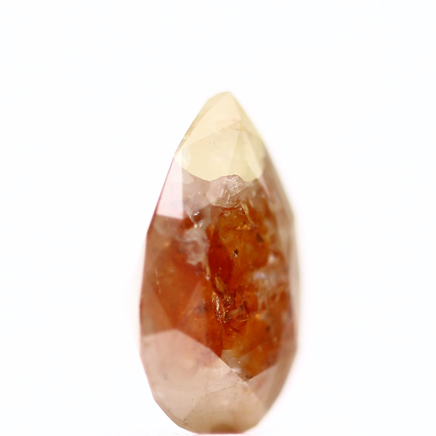 0.79 Carat Pear Salt and Pepper Orange Diamond 7.47 MM