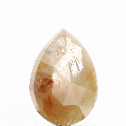 0.72 Carat Pear Orange Rustic Rose Cut Natural Diamond SDM1038