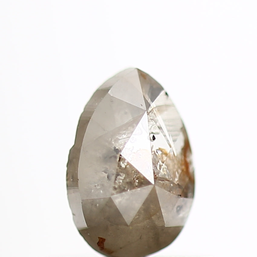 0.46 Carat Natural Rose Cut Gray Pear Rustic Diamond SDM322