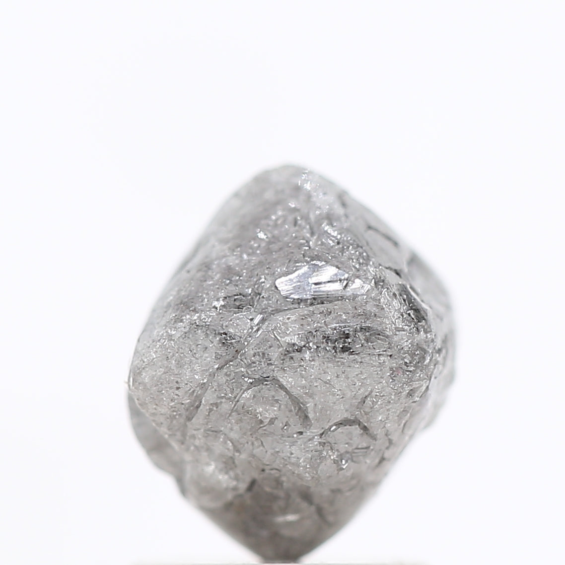 2.21 Carat Fancy Gray Uncut Octahedron Rough Natural Diamond 7.50 MM - Blackdiamond