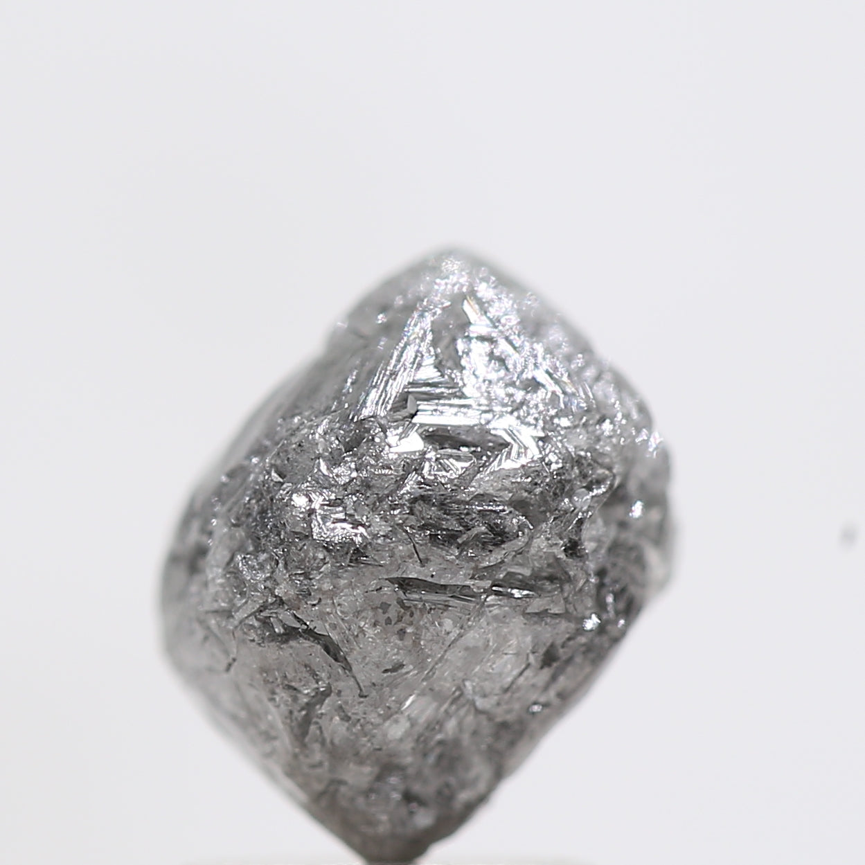 2.81 Carat Fancy Gray Octahedron Rough Natural Diamond 7.20 MM - Blackdiamond