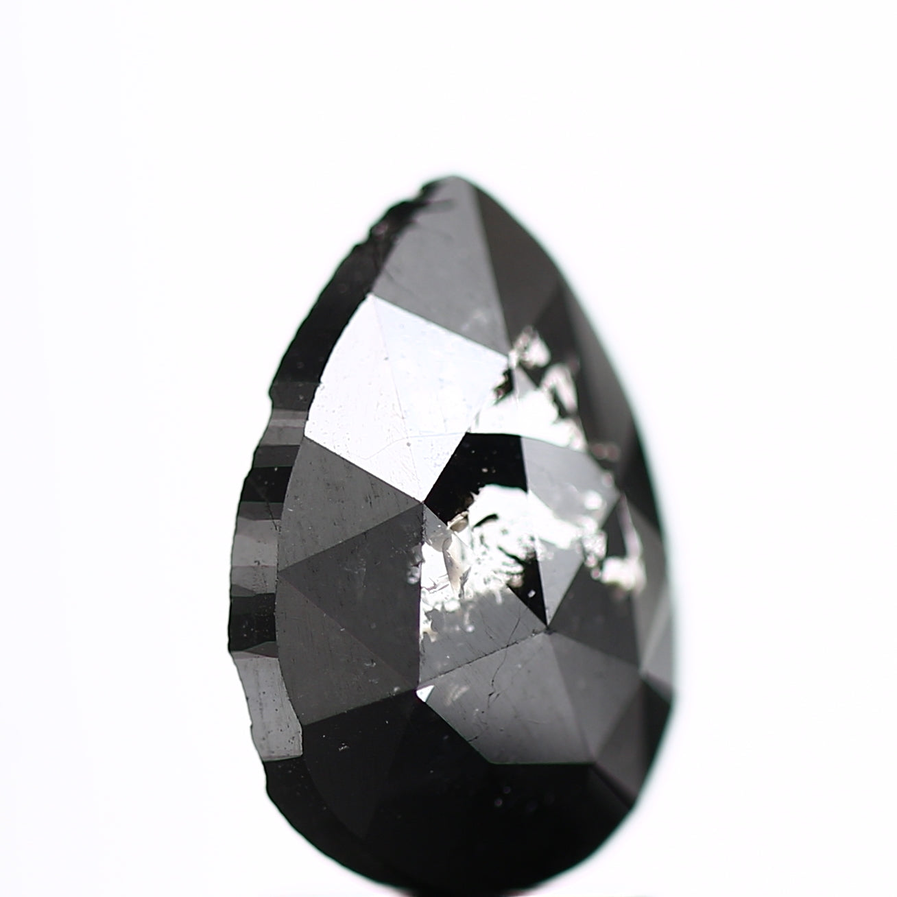 1.61 Carat Pear Rose Cut Salt And Pepper Galaxy Diamond