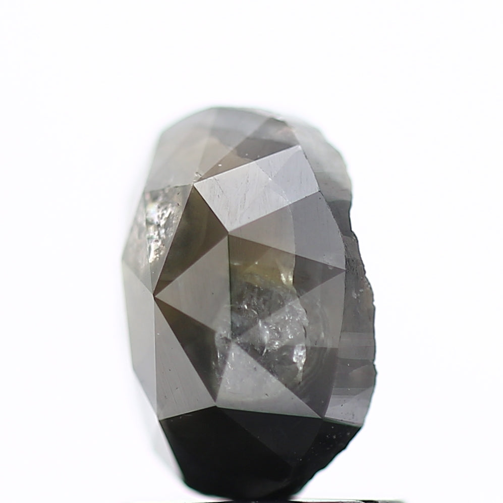 1.40 Carat Gray Oval Rose Cut Natural Diamond 7.6 MM