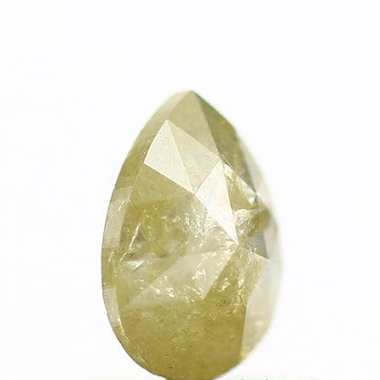 0.41 Carat Natural Pear Rose Cut Yellow Rustic Diamond SDM311