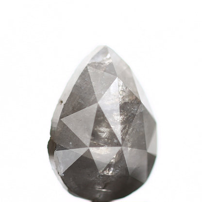 1.58 Carat Natural Pear Rosecut Gray Salt and Pepper Diamond sd56