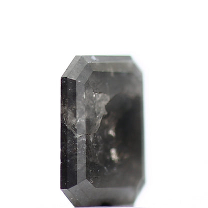 0.81 Carat 6.42 MM Natural Fancy Black Emerald Salt and Pepper Diamond - Blackdiamond