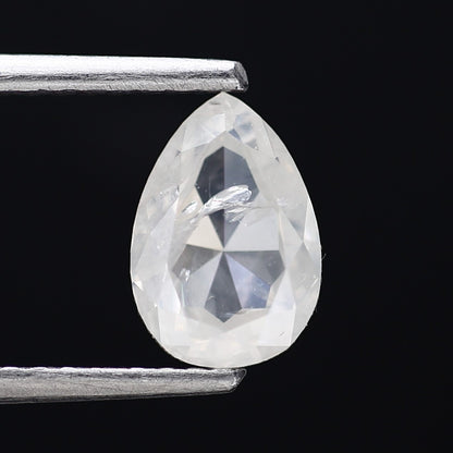 1.33 Carat Natural Icy White Salt and Pepper Pear Diamond 7.87 MM