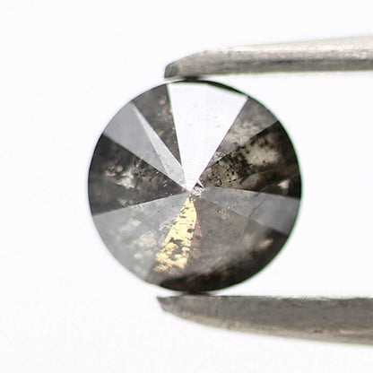 0.46 carat, Dark Gray Diamond, Round Shape, Natural Diamond 4.6 MM - Blackdiamond