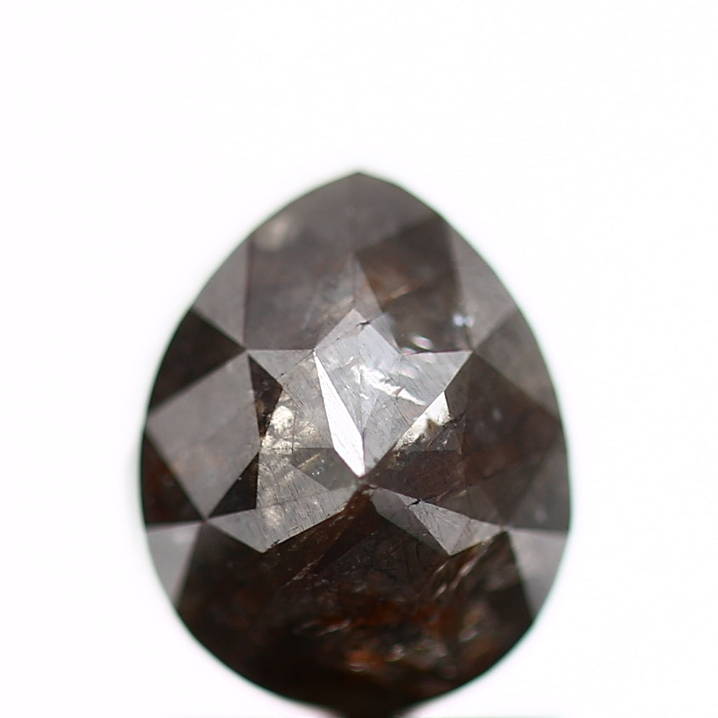 1.62 Carat Natural Pear Rosecut Pepper Black Loose Diamond SDM891