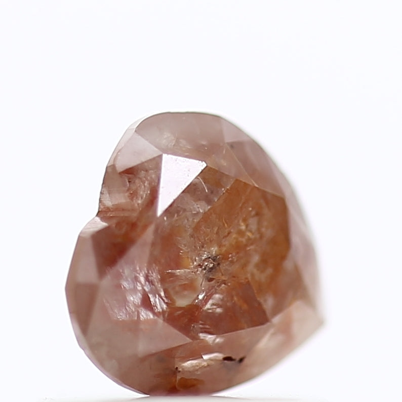 0.64ct Heart Orange Diamond Brilliant Cut Salt And Pepper Diamond 5.67 MM