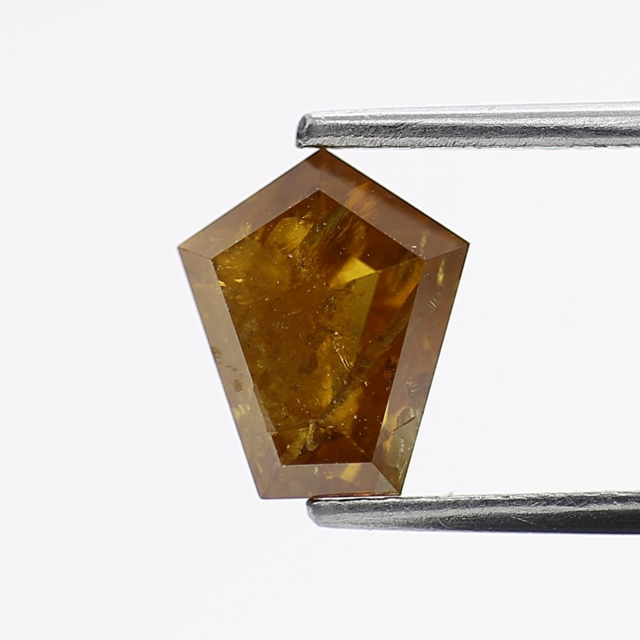 1.53 Carat Natural Fancy Yellow Kite Salt and Pepper Diamond 8.4 MM