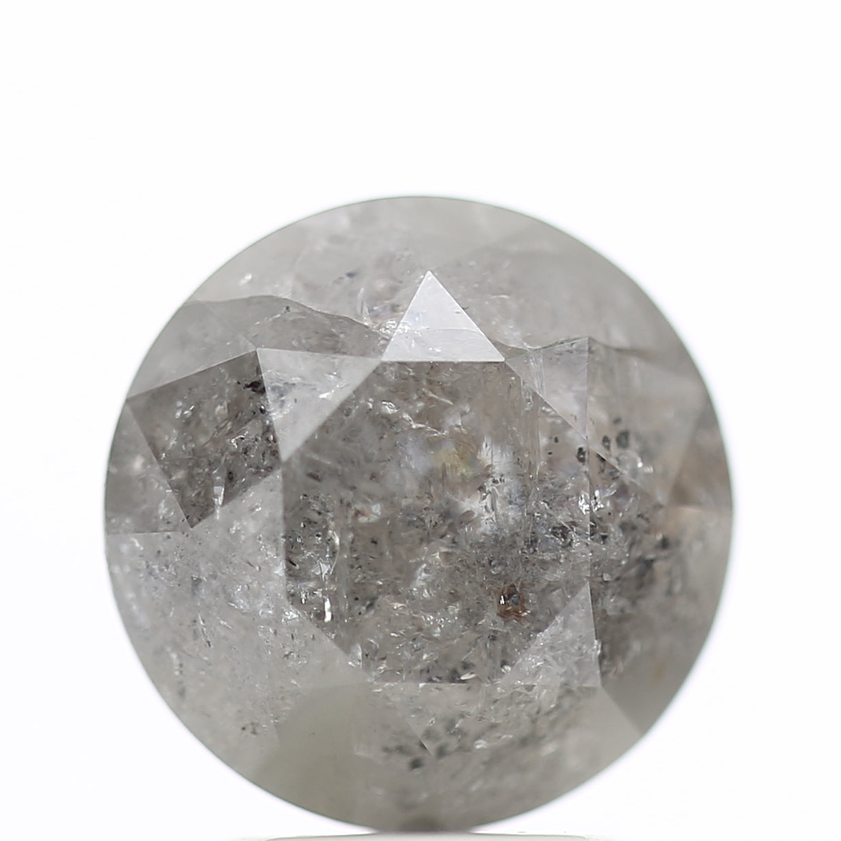 3 Carat Round Salt & Pepper Diamond Natural Gray Loose Diamond 8.94 MM