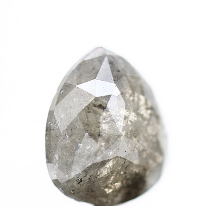 1.54 Carat Natural Pear Rose Cut Gray Salt and Pepper Diamond sd25