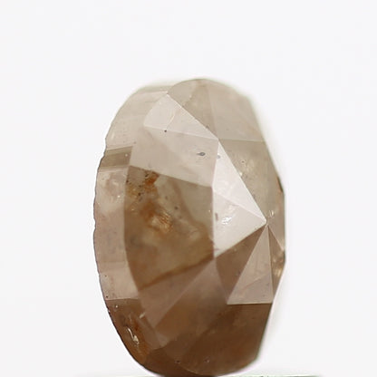 0.83 Carat Brown Oval Rose Cut Rustic Natural Diamond 6.5 MM