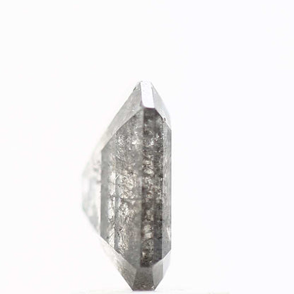 1.01 Carat 6.88 MM Natural Gray Emerald Cut Salt and Pepper Diamond - Blackdiamond