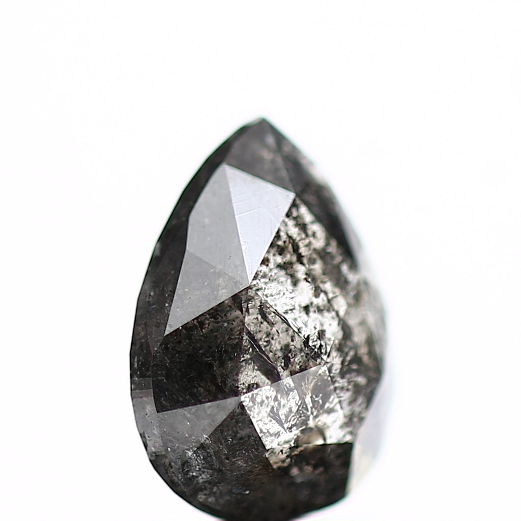 0.90 Carat Fancy Gray Pear Salt and Pepper Diamond