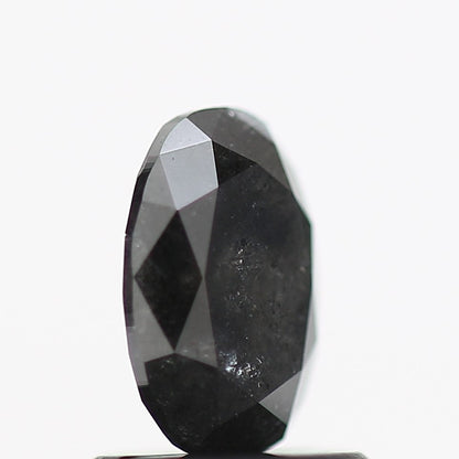 0.91 Carat Fancy Black Oval Diamond For Minimal Ring 7.2 MM