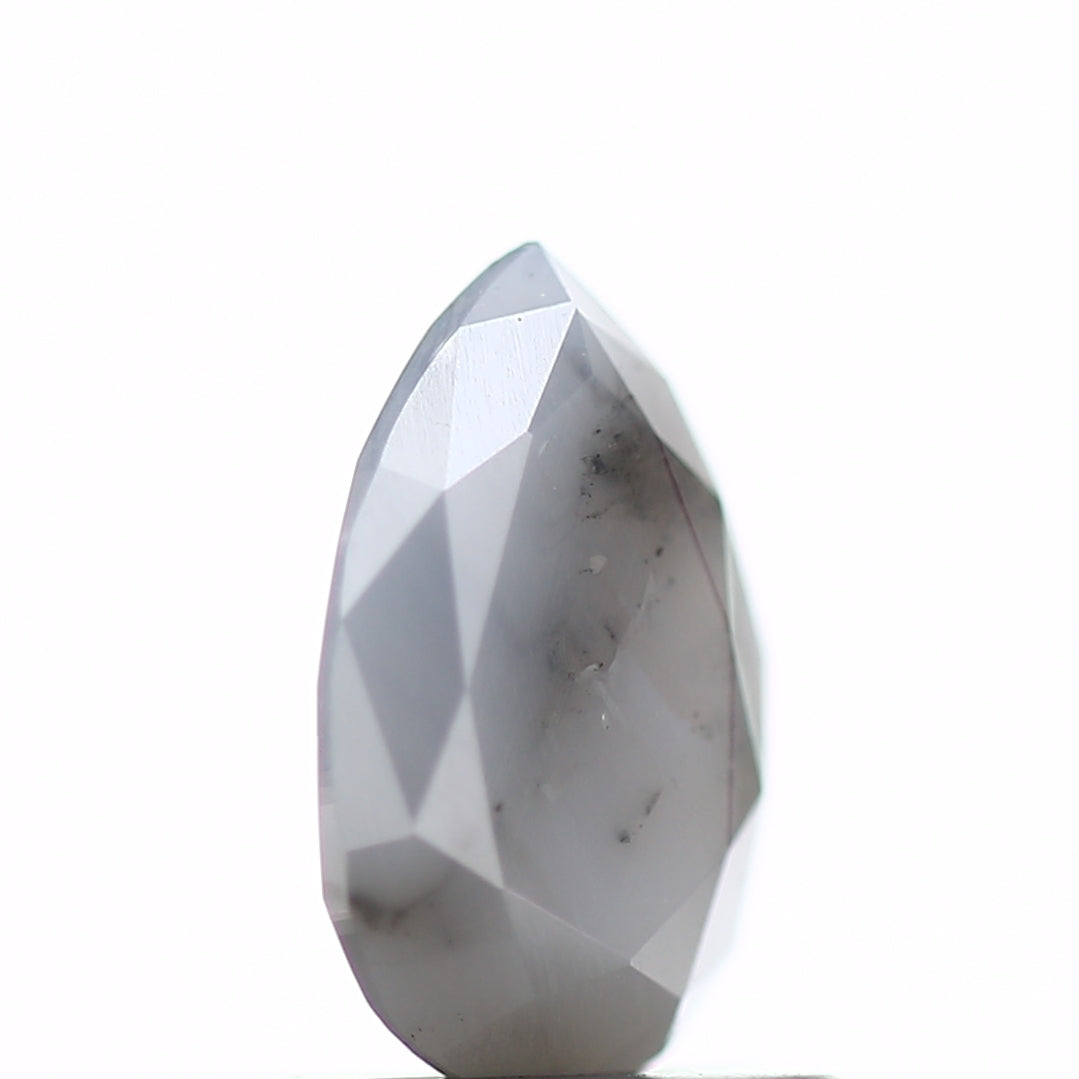 0.88 Carat Fancy Gray Pear Rustic Diamond For Engagement Ring