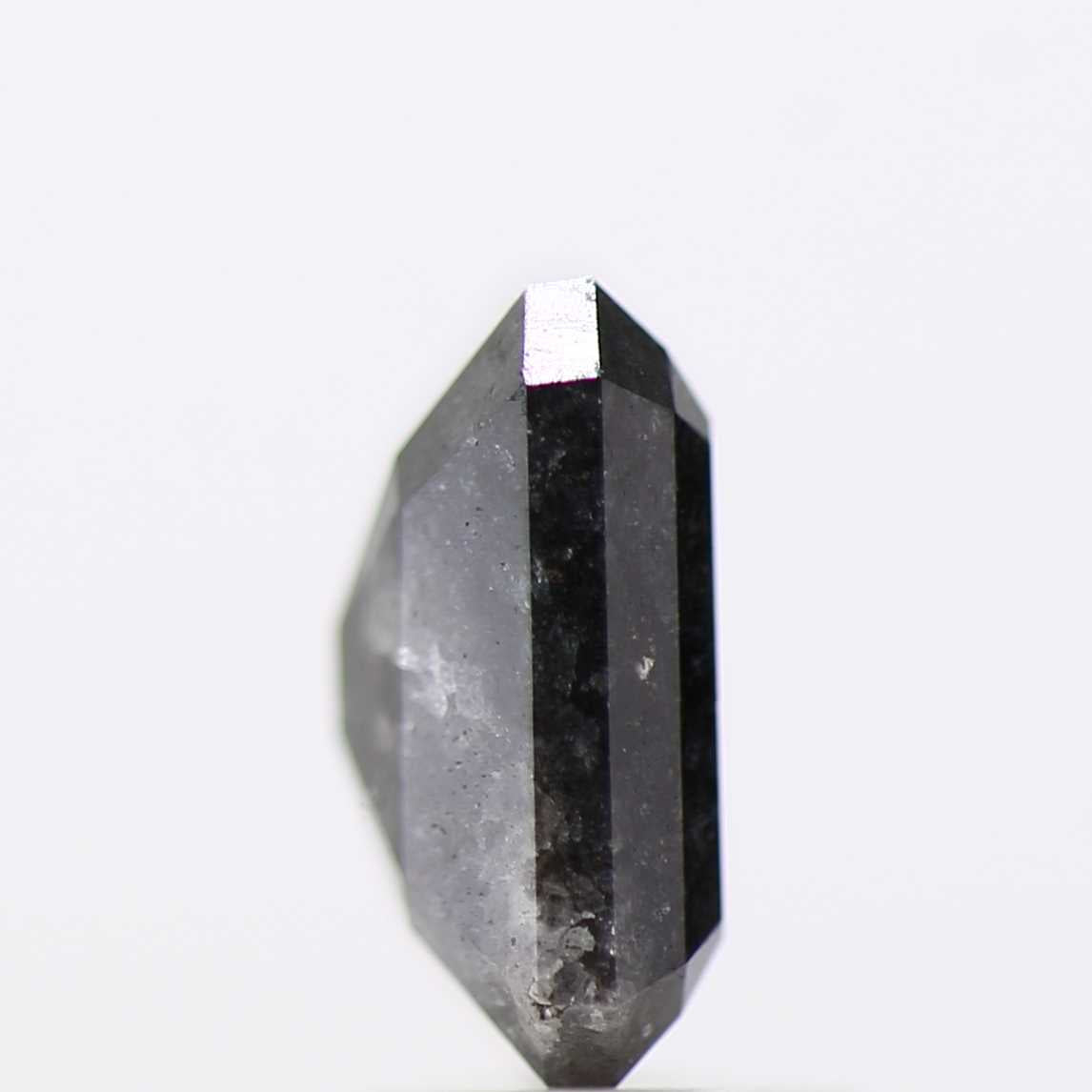 1.88 Carat 7.90 MM Fancy Black Emerald Cut Salt Pepper Diamond - Blackdiamond