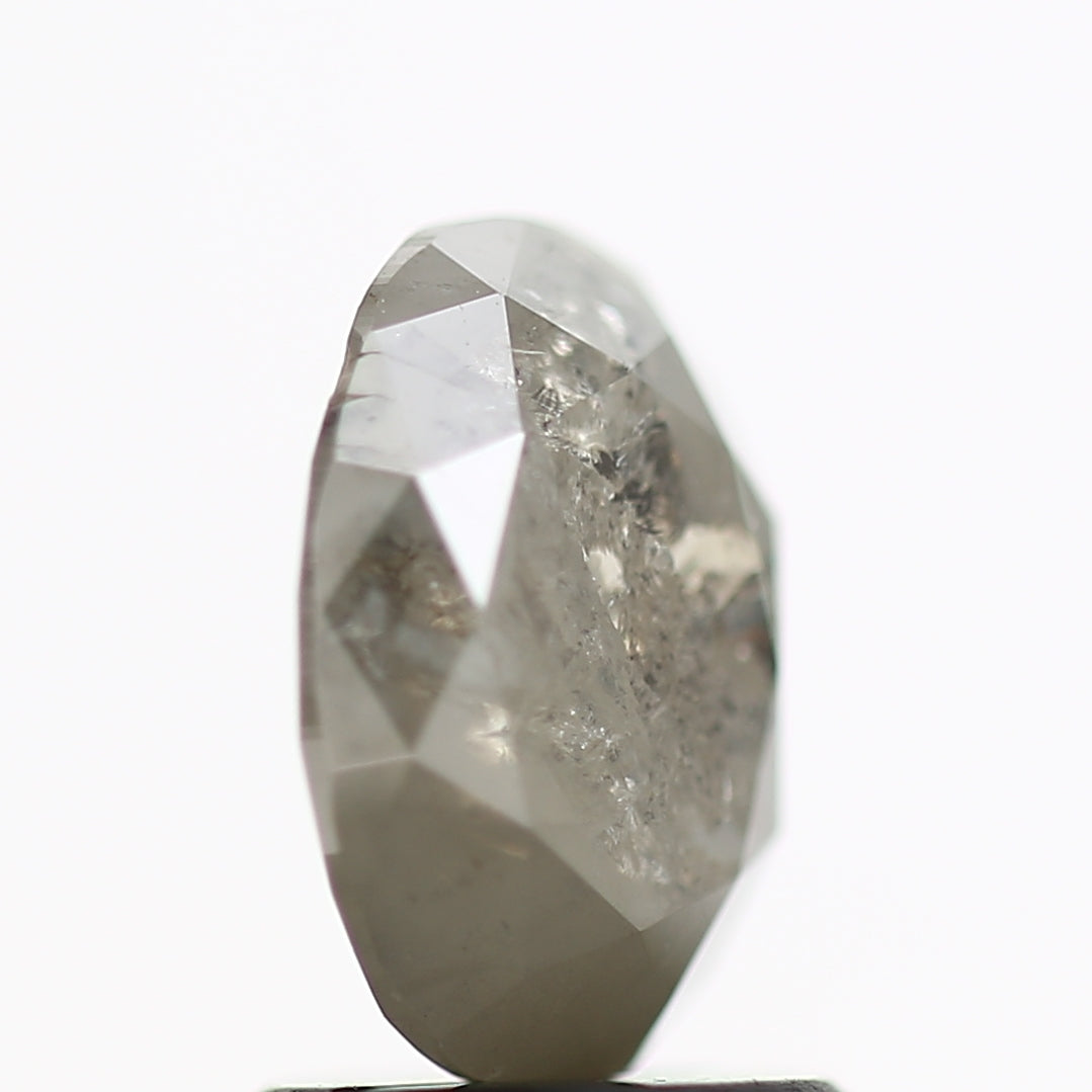 1.51 Carat Fancy Gray Oval Rustic Natural Diamond 8.35 MM