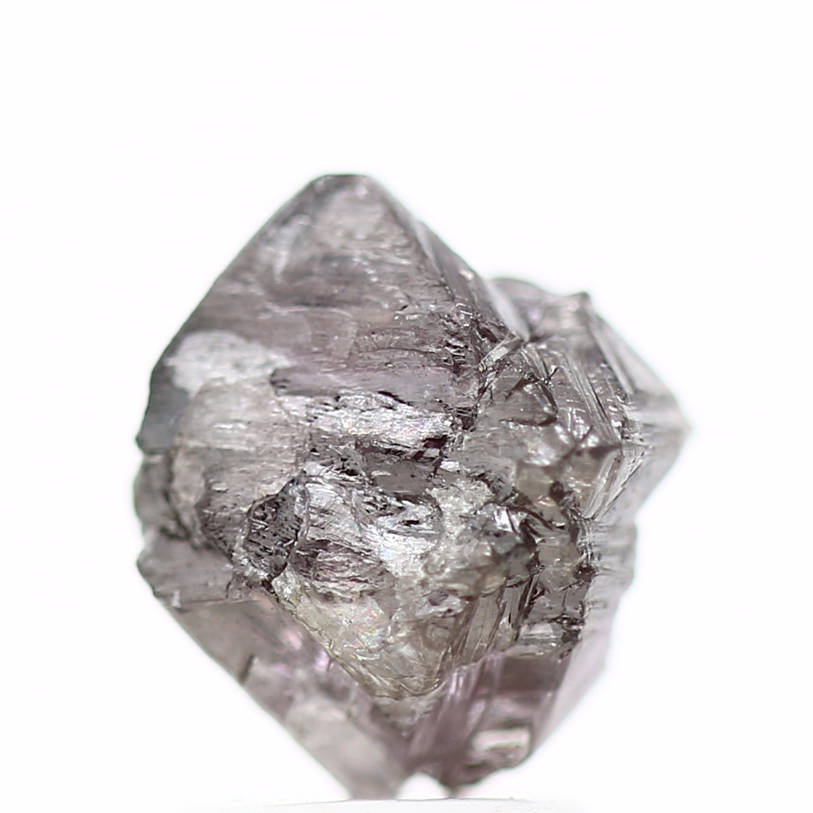 2.51 Carat Fancy Purple Pink Octahedron Rough Natural Diamond 8.60 MM - Blackdiamond