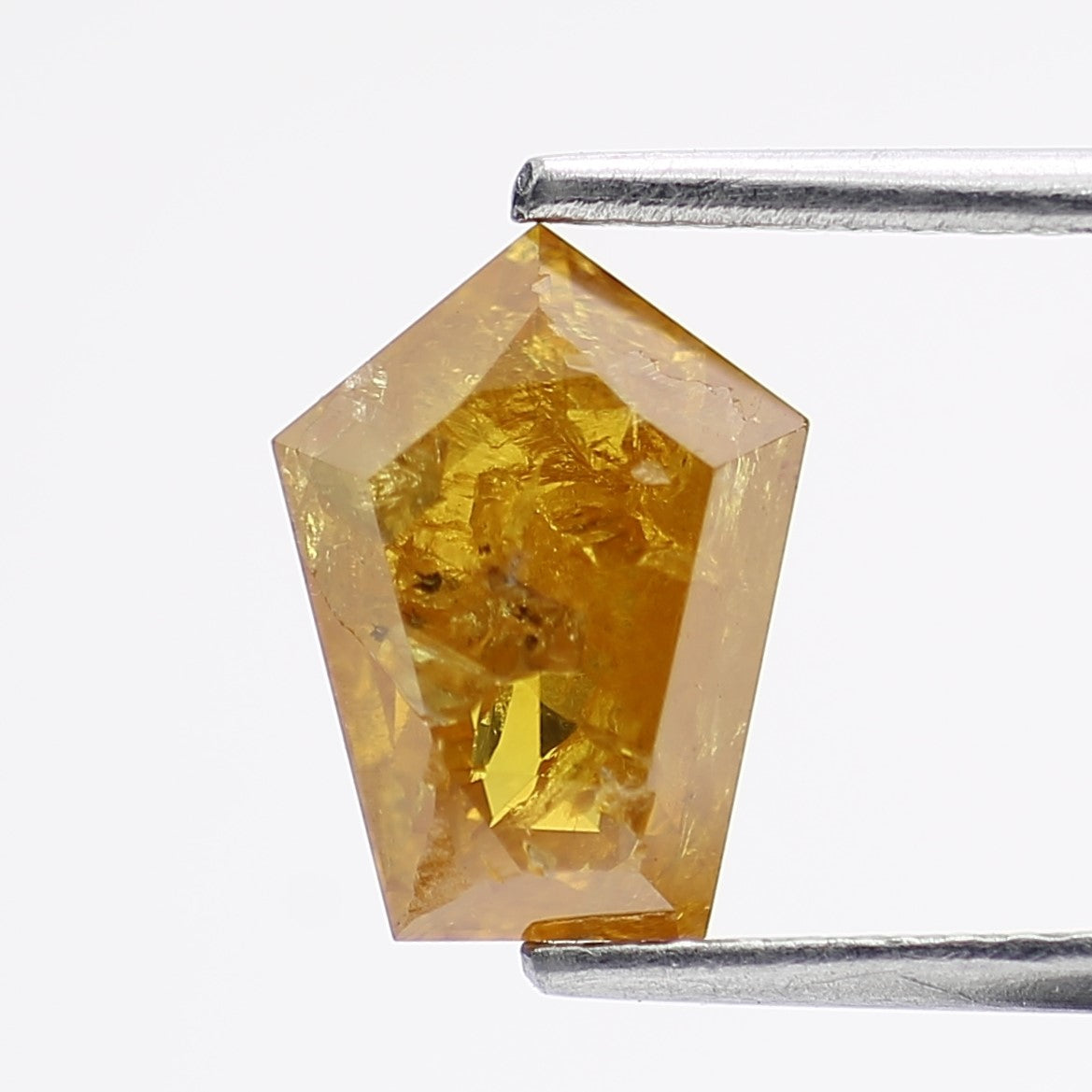 1.70 Carat Natural Fancy Yellow Kite Salt and Pepper Diamond 9.3 MM