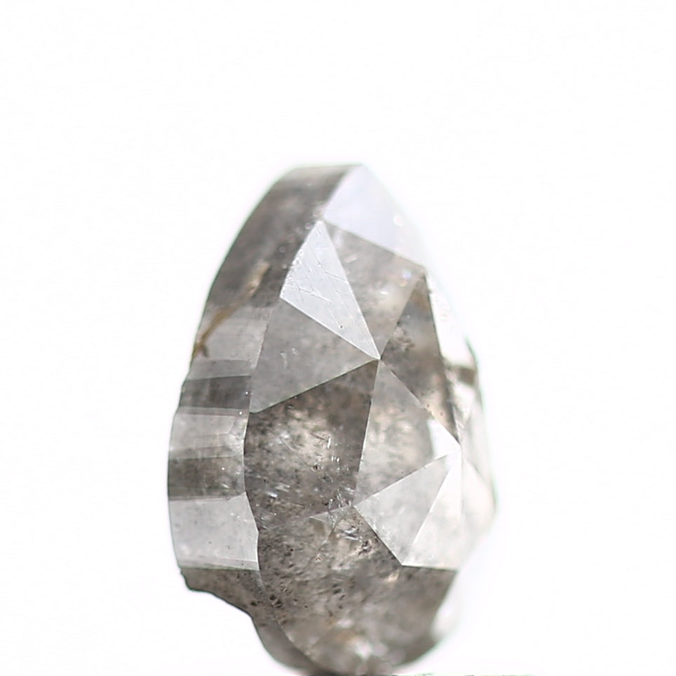 0.95 Carat Natural Pear Rosecut Gray Salt and Pepper Diamond SDM97