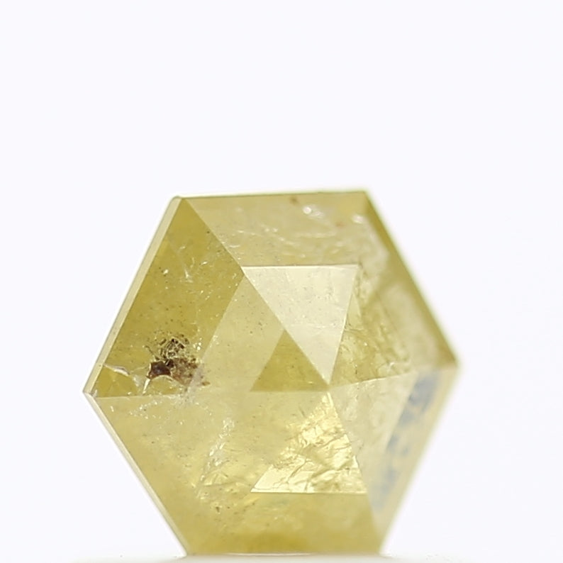 0.46 Carat Natural Yellow Hexagon Salt And Pepper Diamond 5.60 MM