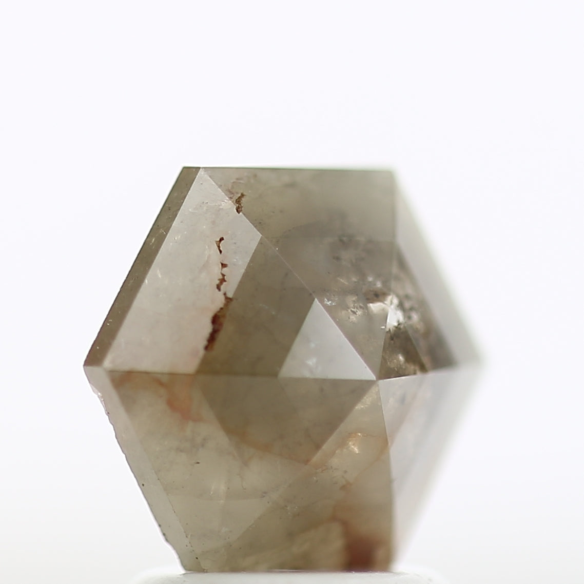 1.43 Carat Hexagon Rustic Salt And Pepper Natural Diamond 8.62 MM