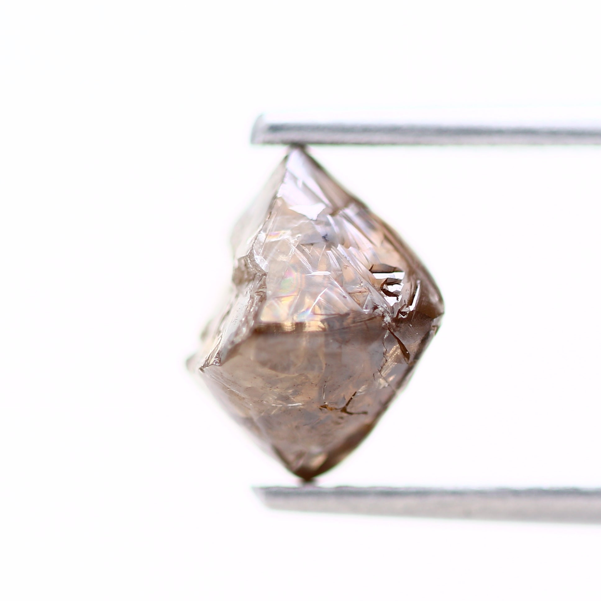 1.82 Carat Natural Fancy Cognac Brown Octahedron Rough Diamond 7.20 MM - Blackdiamond