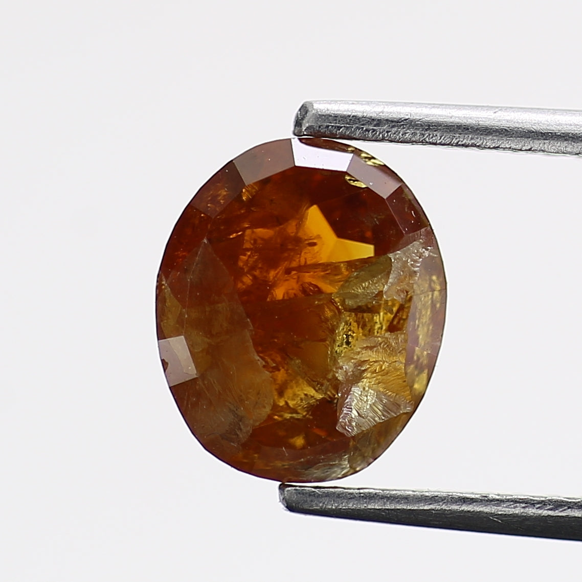 1.72 Carat Natural Cognac Brown Oval Salt and Pepper Diamond 8.2 MM